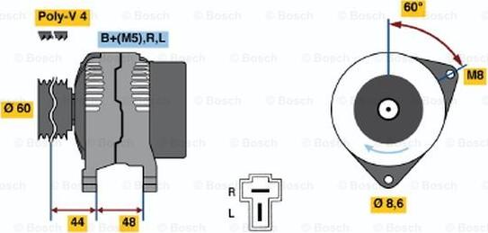 BOSCH 0 986 035 291 - Генератор autocars.com.ua