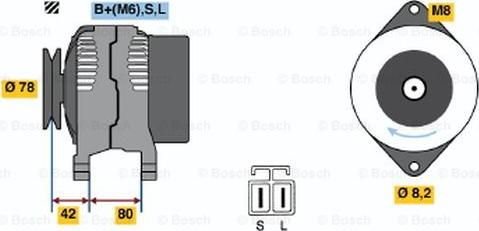 BOSCH 0 986 035 341 - Генератор autocars.com.ua