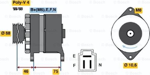 BOSCH 0 986 035 511 - Генератор autocars.com.ua