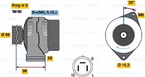 BOSCH 0 986 035 601 - Генератор avtokuzovplus.com.ua