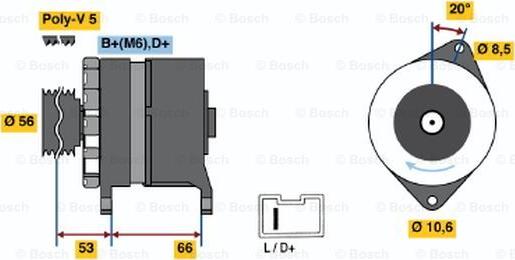 BOSCH 0 986 036 480 - Генератор avtokuzovplus.com.ua