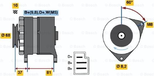 BOSCH 0 986 036 561 - Генератор avtokuzovplus.com.ua