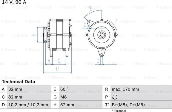 BOSCH 0 986 036 660 - Генератор autocars.com.ua