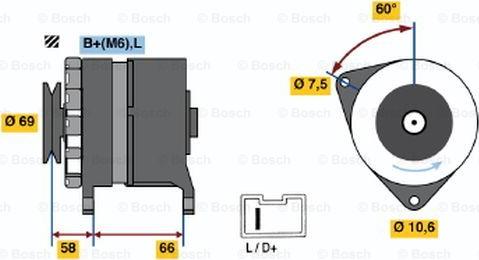 BOSCH 0 986 037 051 - Генератор autocars.com.ua