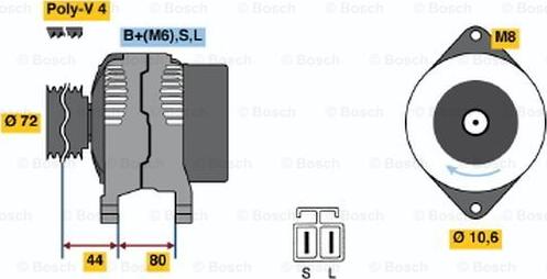 BOSCH 0 986 037 061 - Генератор autocars.com.ua