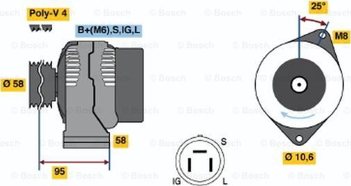 BOSCH 0 986 038 011 - Генератор autocars.com.ua