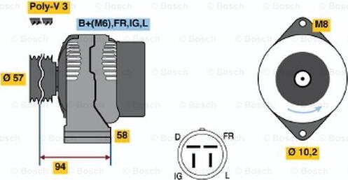 BOSCH 0 986 038 571 - Генератор autodnr.net