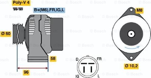 BOSCH 0 986 038 581 - Генератор autocars.com.ua