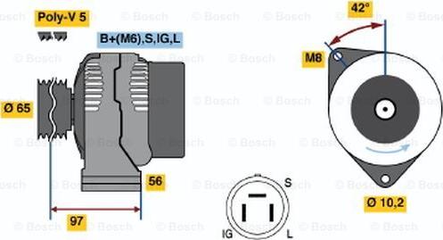 BOSCH 0 986 038 591 - Генератор avtokuzovplus.com.ua