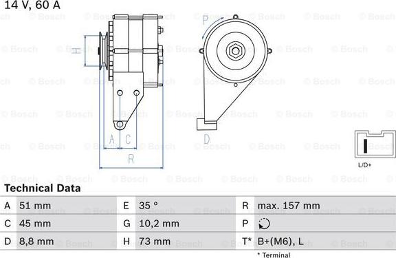 BOSCH 0 986 038 841 - Генератор avtokuzovplus.com.ua