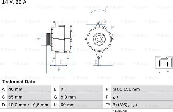 BOSCH 0 986 038 851 - Генератор autocars.com.ua