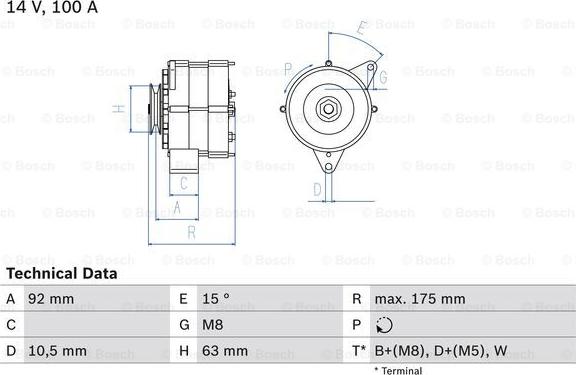 BOSCH 0 986 039 450 - Генератор autocars.com.ua