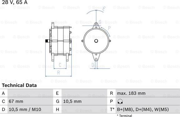 BOSCH 0 986 039 490 - Генератор autocars.com.ua