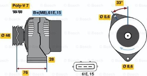 BOSCH 0 986 039 650 - Генератор autocars.com.ua