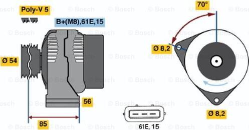 BOSCH 0 986 039 730 - Генератор autocars.com.ua