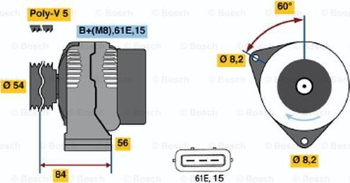BOSCH 0 986 039 831 - Генератор autocars.com.ua
