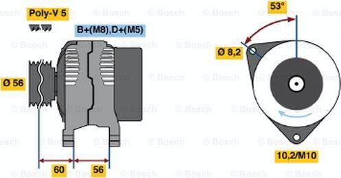 BOSCH 0 986 040 231 - Генератор autocars.com.ua