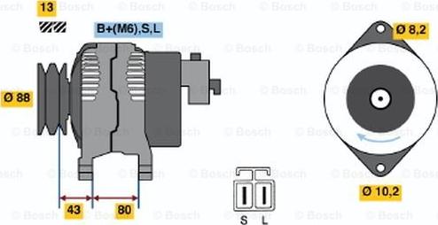 BOSCH 0 986 040 561 - Генератор autocars.com.ua