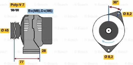 BOSCH 0 986 041 361 - Генератор autocars.com.ua