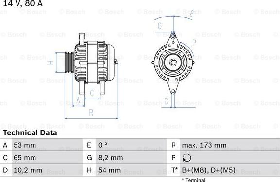 BOSCH 0 986 041 381 - Генератор avtokuzovplus.com.ua