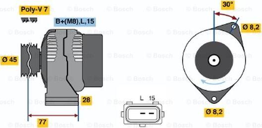 BOSCH 0 986 041 391 - Генератор autocars.com.ua