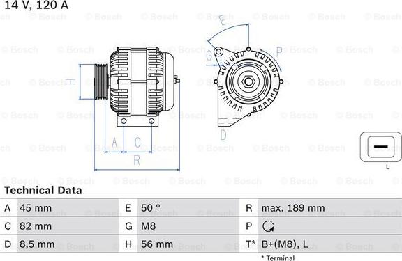 BOSCH 0 986 041 730 - Генератор autocars.com.ua