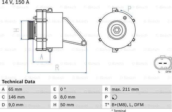 BOSCH 0 986 041 760 - Генератор avtokuzovplus.com.ua