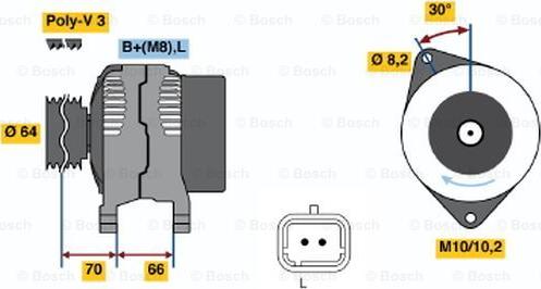 BOSCH 0 986 042 101 - Генератор autocars.com.ua