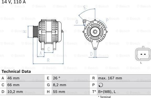 BOSCH 0 986 042 181 - Генератор avtokuzovplus.com.ua