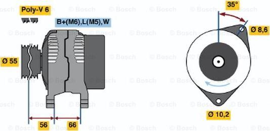 BOSCH 0 986 042 211 - Генератор autocars.com.ua