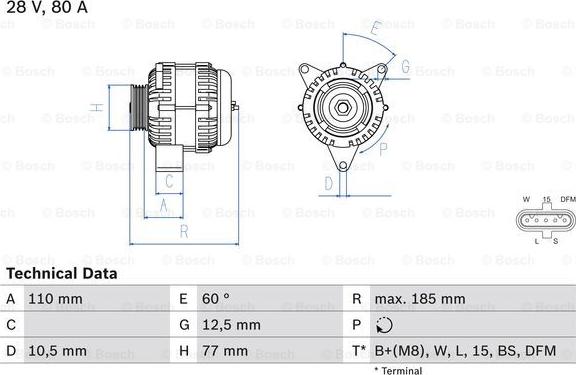 BOSCH 0 986 042 360 - Генератор avtokuzovplus.com.ua