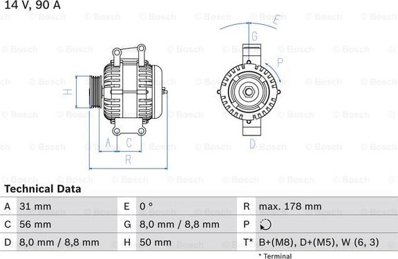 BOSCH 0 986 042 520 - Генератор avtokuzovplus.com.ua