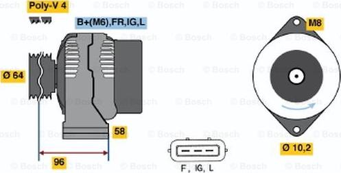 BOSCH 0 986 042 861 - Генератор autocars.com.ua