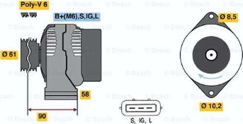 BOSCH 0 986 043 061 - Генератор autocars.com.ua