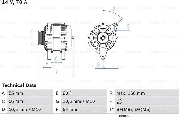 BOSCH 0 986 044 210 - Генератор autocars.com.ua