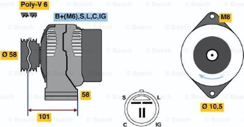 BOSCH 0 986 044 511 - Генератор avtokuzovplus.com.ua