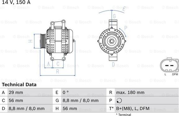 BOSCH 0 986 044 910 - Генератор autocars.com.ua