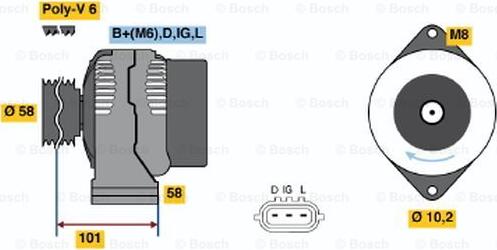 BOSCH 0 986 045 051 - Генератор autocars.com.ua