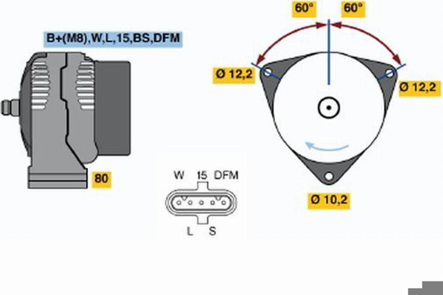 BOSCH 0 986 045 280 - Генератор autodnr.net