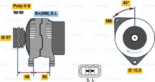 BOSCH 0 986 045 661 - Генератор autocars.com.ua