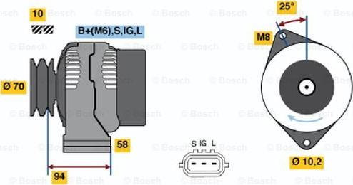 BOSCH 0 986 045 901 - Генератор avtokuzovplus.com.ua