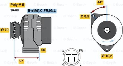 BOSCH 0 986 045 961 - Генератор autocars.com.ua