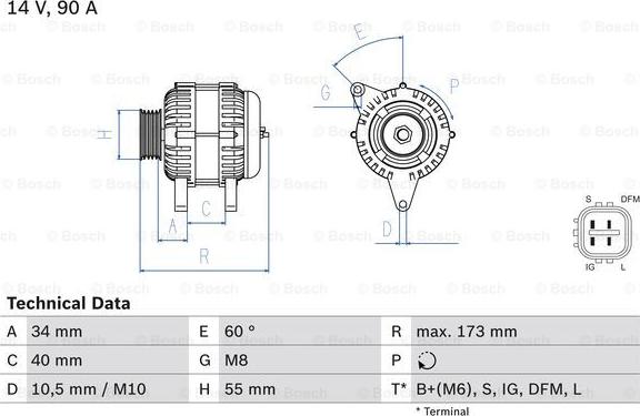 BOSCH 0 986 046 110 - Генератор avtokuzovplus.com.ua