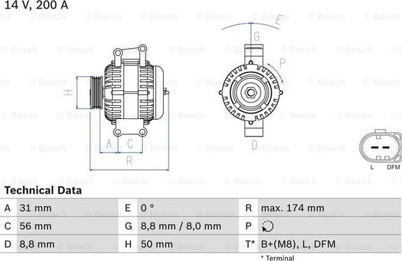 BOSCH 0 986 046 340 - Генератор autocars.com.ua