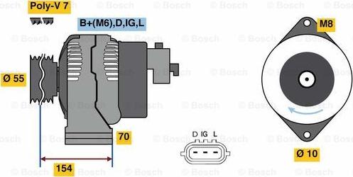 BOSCH 0 986 046 541 - Генератор avtokuzovplus.com.ua