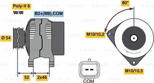 BOSCH 0 986 048 360 - Генератор avtokuzovplus.com.ua