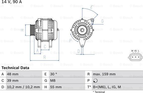 BOSCH 0 986 049 211 - Генератор avtokuzovplus.com.ua