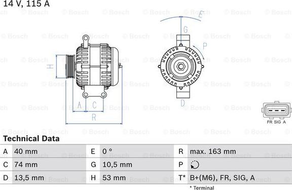 BOSCH 0 986 049 520 - Генератор autocars.com.ua