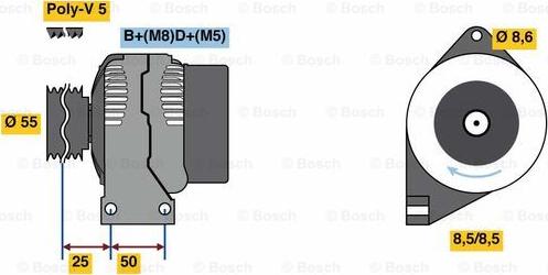 BOSCH 0 986 049 540 - Генератор BOSCH autocars.com.ua