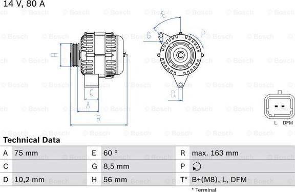 BOSCH 0 986 049 630 - Генератор autocars.com.ua